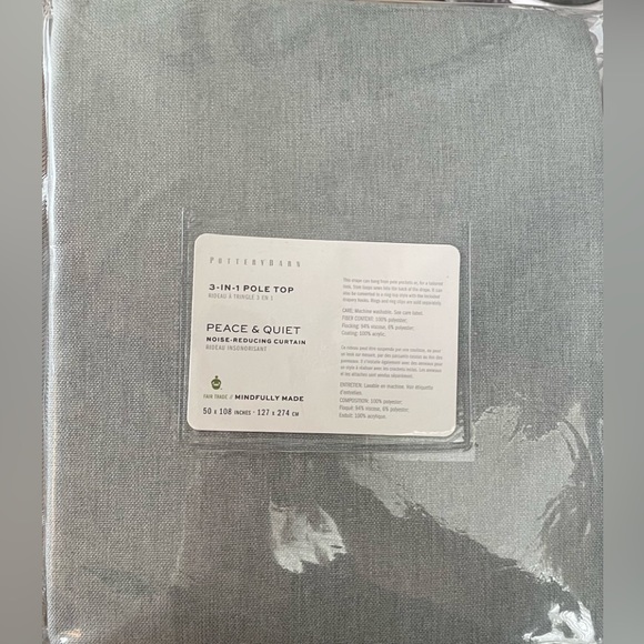 Pottery Barn Peace & Quiet Noise-Reducing Blackout Curtain in Chambray 50x108 - Picture 9 of 10